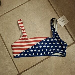 Born primitive American Flag Bikini Top (L)